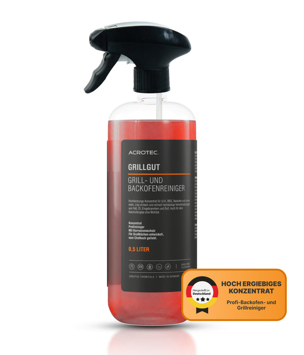 AcroTec® Backofenreiniger GRILLGUT [500 ml] mit Sprühkopf – Ergiebiges Grillreiniger Konzentrat
