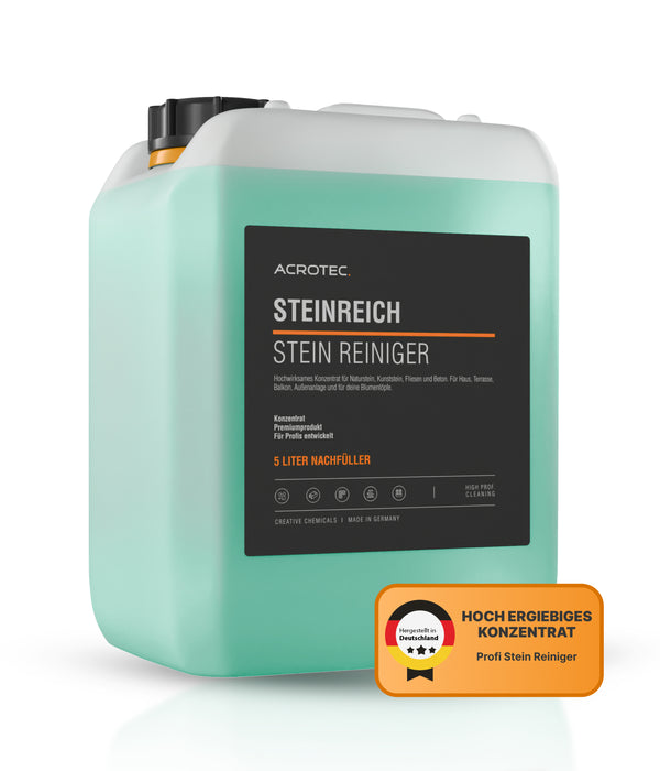 AcroTec® Stein Reiniger STEINREICH 1000 ml – Effektives Konzentrat für Natur- & Kunststein, Fliesen, Beton & Kunststoff