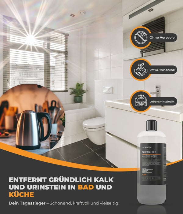 AcroTec® Entkalker TAGESSIEGER 1000 ml – Kraftvoller Kalk- & Urinsteinentferner für Küche & Bad