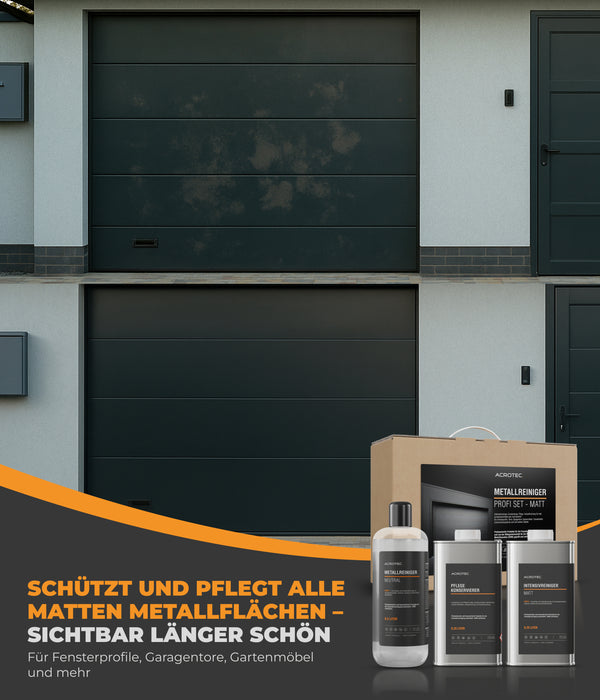 AcroTec® Metallreiniger Profi Set – MATT [7-teilig] – Reinigung, Pflege & Farbauffrischung für alle matten Metalloberflächen