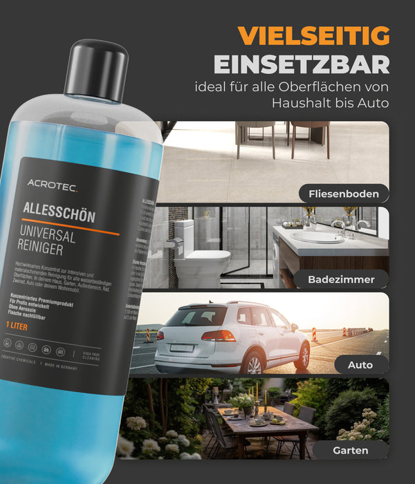 AcroTec® Universal Reiniger ALLESSCHÖN – Reinigungskonzentrat für streifenfreien Glanz
