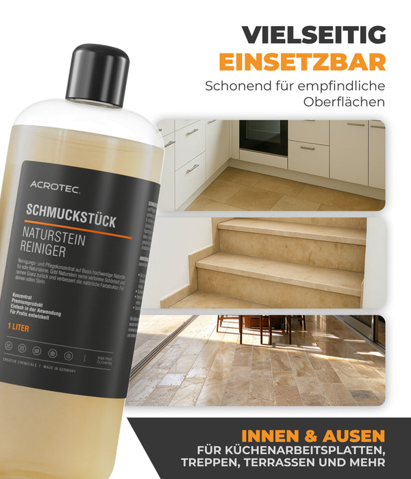 AcroTec® Naturstein Reiniger SCHMUCKSTÜCK 1000 ml – Premiumkonzentrat für Glanz und Farbauffrischung