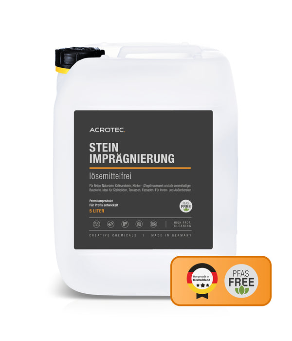 Steinimprägnierung 5L lösemittelfrei & gebrauchsfertig – PFAS-frei, geruchsneutral, starker Abperleffekt